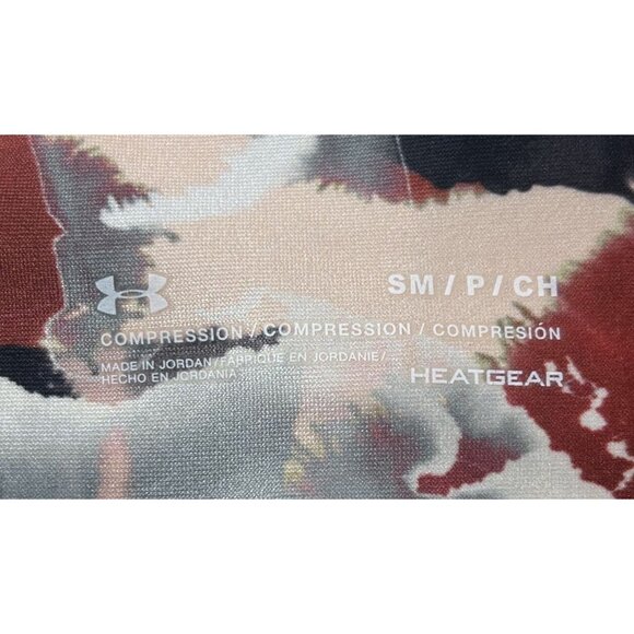 Under Armour Leggings Small HeatGear Compression Watercolor Stretchy Activewear - Picture 3 of 8